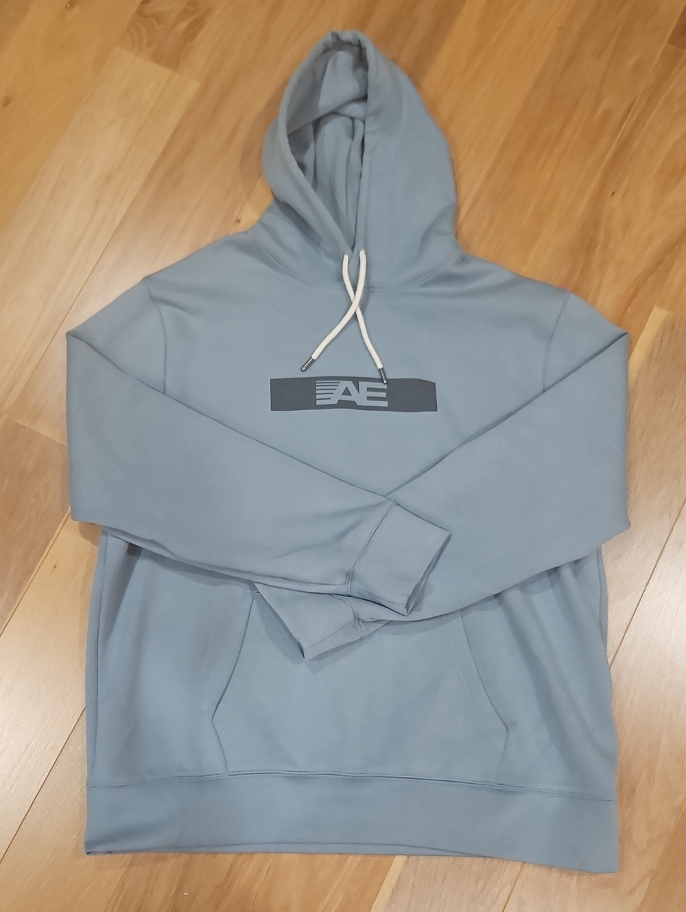 American Eagle Outfitters Light Blue Pullover Hoodie with Logo